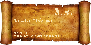 Matula Alóma névjegykártya